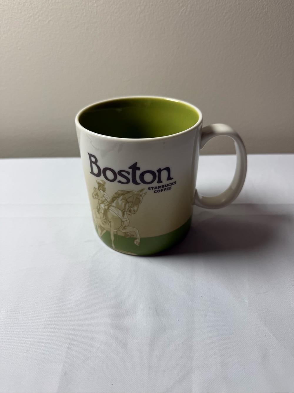 Starbucks Ceramic Boston Mug in White and Green